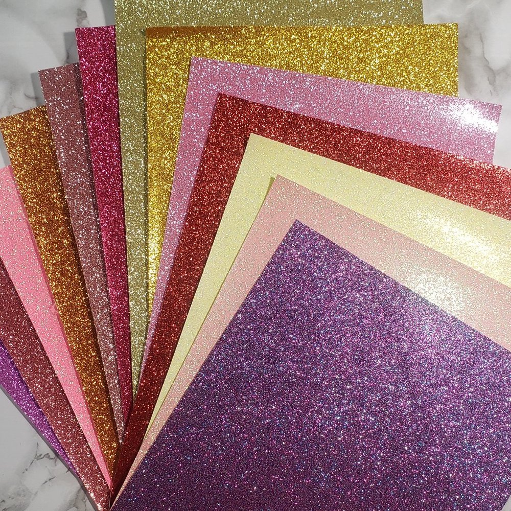 Warm Color Glitter Faux Leather